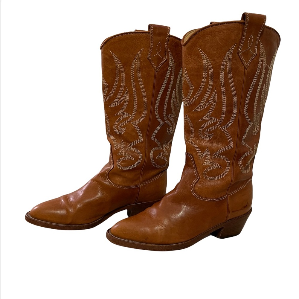 Joan & David Brown Leather Cowboy Western Boots